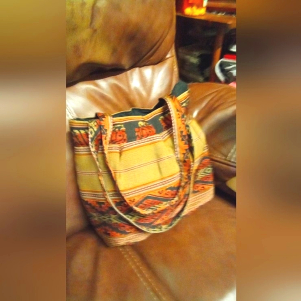 Vibrant Orange and Yellow Paisley Tote Bag
